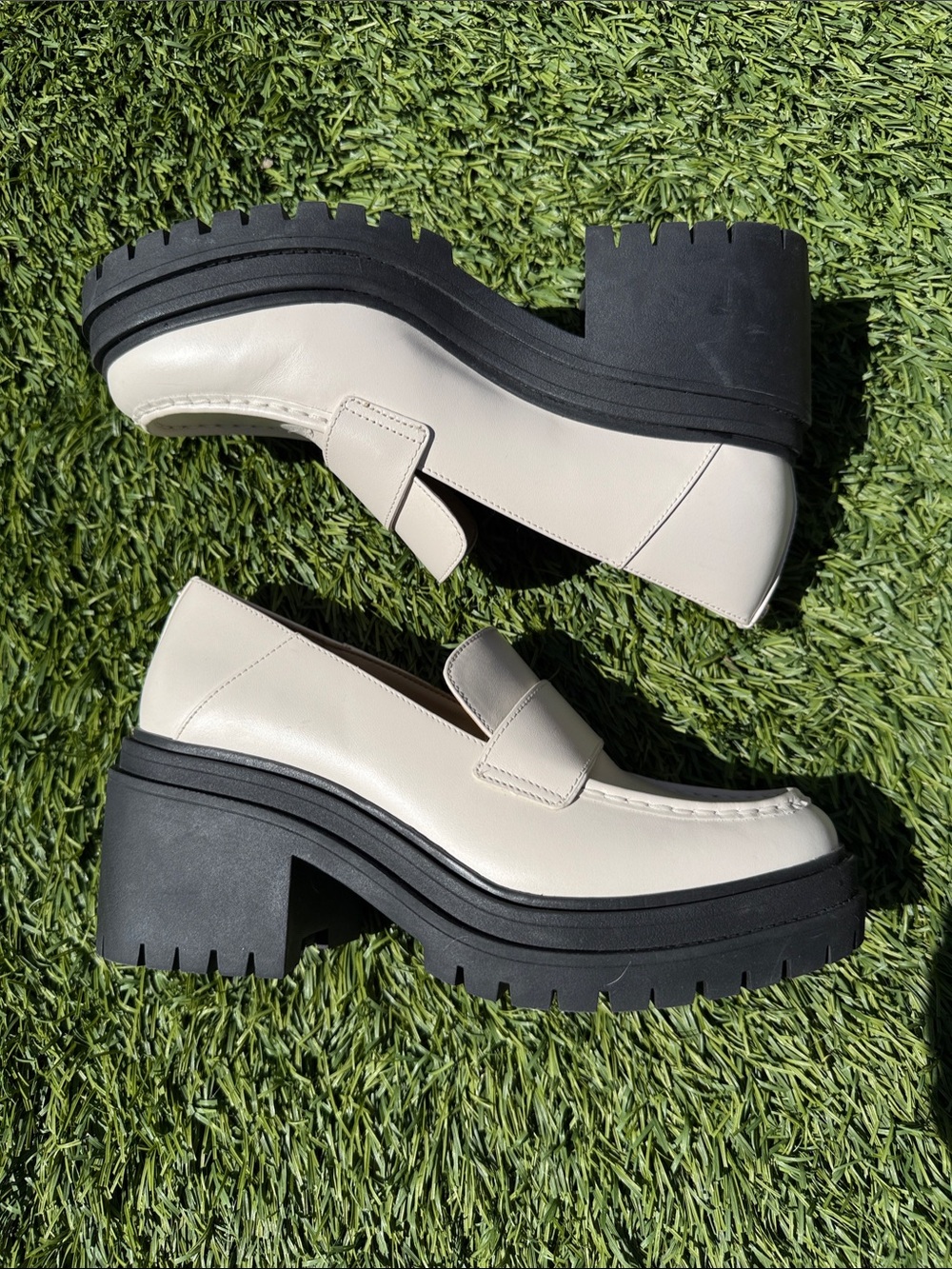 Michael Kors White/Cream Chunky Platform Loafers